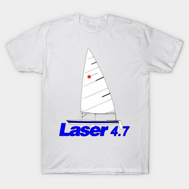 Laser 4.7 -laser sailing class dinghy- T-Shirt by Regatta Merch